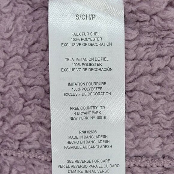 Free Country Fleece Plush Vest High Pile Dusty Woodrose Pockets Buttery Soft - Picture 8 of 9